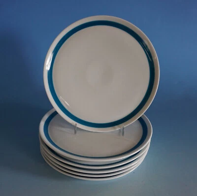 Melitta Porzellan 6 Kuchenteller Teller Zürich weiß grün 60/70er Jahre (F24-035) - Bild 1 von 3