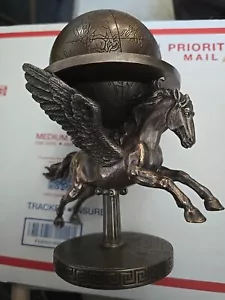 Veronese Design PEGASUS With Astrology Rings World on Back Resin Bronze Figurine - Picture 1 of 16