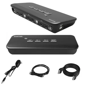 Switch KVM HDMI Doppio Monitor 4x2, Switch KVM Tastiera Video Mouse Periferica - Foto 1 di 7