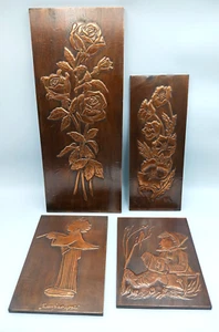 Kupferbilder Wandbild 4x Konvolut, Junge Ziehharmonika, Rose, Blume, Dirigent - Bild 1 von 16