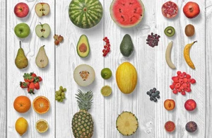 Fototapete VLIES-FRUCHT AUSWAHL-(8474S)-Obst Früchte Essen Essbar Tapete XXL - Bild 1 von 1