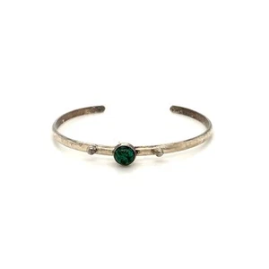 Vtg Signed Israel Sterling Eilat King Solomon Stone Petite Cuff Bracelet 6 1/2 - Picture 1 of 8