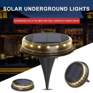 Solar Garden Flat Buried 17LED Lights Outdoor Disk Pathway Lawn In-Ground F9C6 - Picture 1 of 11