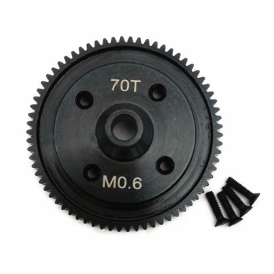 Hard Steel Differential Spur Gear 70T 0.6M Black for Tamiya XV-02 22050 - Image 1 of 2