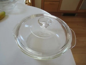 Vintage Anchor Hocking Fire King #6 - 2 Quart Clear Casserole Dish-Unmatched Lid - Picture 1 of 11
