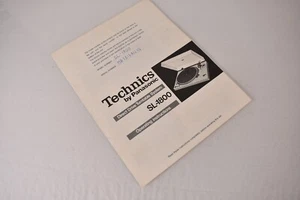 Vintage Technics by Panasonic SL-1800 Turntable Spec Sheet Owner's Manual - Picture 1 of 4