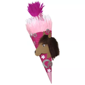 Schultüte Bastelset Zuckertüte Pferd mit Mähne vorgestanzt, Einschulung Schule 1 - Bild 1 von 1
