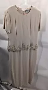R&M Richard’s By Karen Kwong Formal Dress Women's Size:14 Beige Vintage - Picture 1 of 4