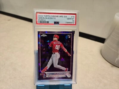 Simon Muzziotti 2022 Topps Chrome Sapphire Update #19 RC Purple 10/10 PSA 10 - Image 1 of 2