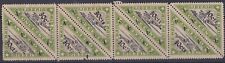 LIBERIA 1944 - 45 BLOCK OF 8 MNH SURCHARGED ISSUE + CERTIFICATE TONING CREASES