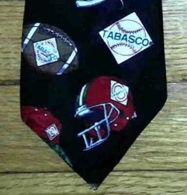 Tabasco Tie Silk Basketball Football Black Tan Red Green Blue White NIB t3293  Foto 1 de 4
