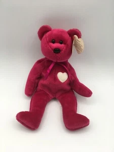 RARE VALENTINA Ty Beanie Babies Baby Bear Retiré 4 erreurs sur étiquettes 1998 - Comme neuf - Photo 1/9