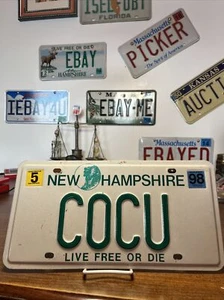 New Hampshire Vanity License Plate “COCU” - Cheating Spouse - french - Picture 1 of 8