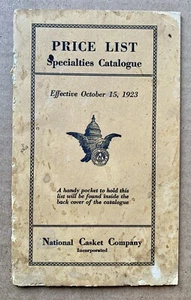 1923 National Casket Company Co Price List Catalog Guide Vintage - Picture 1 of 4