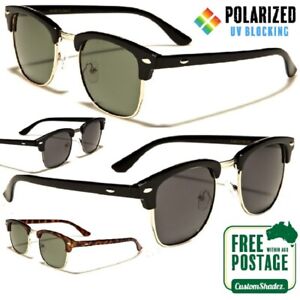 Polarised Sunglasses - Vintage / Retro Half Rimmed Frames - Polarized Lens