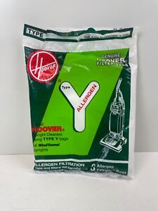 HOOVER TYPE Y Allergen Filter GENUINE Vacuum Bags 3 Pack WINDTUNNEL UPRIGHT