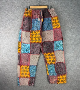 Little Kathmandu Hose Herren Extra Large Patchwork Fleece Hippie Retro Baggy - Bild 1 von 10