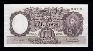 F.C. ARGENTINA , 1000 PESOS 1954/64 , EBC (XF ) , SERIE C , P.274a . - Picture 1 of 2