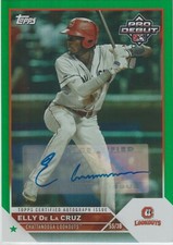 2023 Topps Pro Debut Green Foil Auto 26/99 Elly De La Cruz Reds