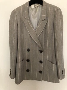 KRIZIA Vintage preowned DB Ladies Jacket,Size42,Col.Lt.Grey/Stripe.Made in Italy - Picture 1 of 6