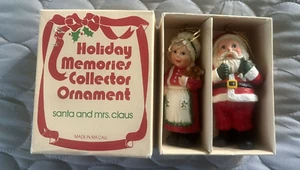 Vintage Holiday Memories Collector Ornament Santa and Mrs. Claus Macao - Picture 1 of 5
