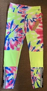 Justice Ankle Tie-Dye Color Block Leggings Logo Tech Pocket Size S (7/8) NWT - Picture 1 of 7