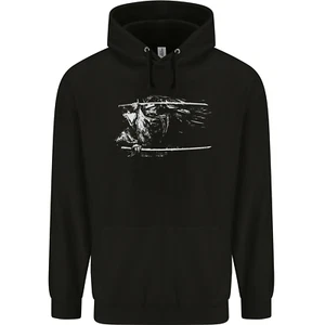 Samurai Sword Silhouette Childrens Kids Hoodie - Picture 1 of 3