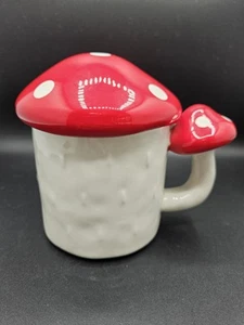 Tazza/Tazza per funghi in ceramica con piccolo manico a fungo con coperchio 6" - Foto 1 di 7