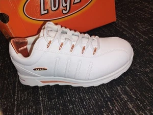 Women # 10 Lugz Chunky White Sneakers White/Rose Gold Accents Synthetic WCHG2V - Picture 1 of 12