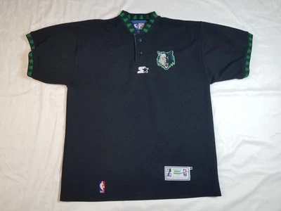VTG Starter Minnesota Timberwolves NBA Warm Up Shirt 48 L 90s Stitch Trees Snap - Image 1 of 4