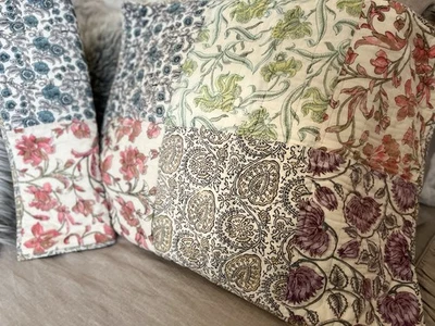 🌷 The Company Store 2 fundas estándar retazos acolchados elegantes cabañas florales Foto 1 de 4