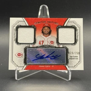 2012 Museum Collection Signature Swatches Dual Relics /250 Johnny Cueto Auto - Picture 1 of 2
