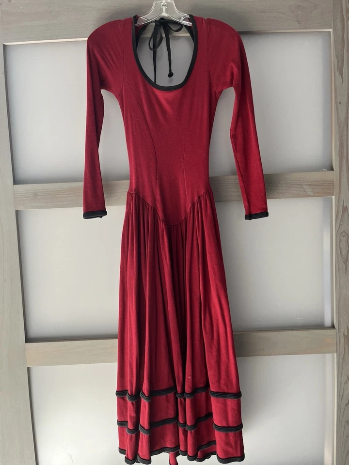 Редкое 1980-х Betsey Johnson панк этикетка красный без спинки падение талии платье с карманами! - Изображение 1 из 4