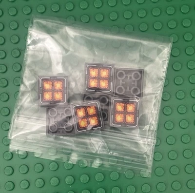 Lego 7 Pieces Dark Bluish Gray Tile 2x2 Inverted with 4 Square Fire Thrusters - Image 1 of 2