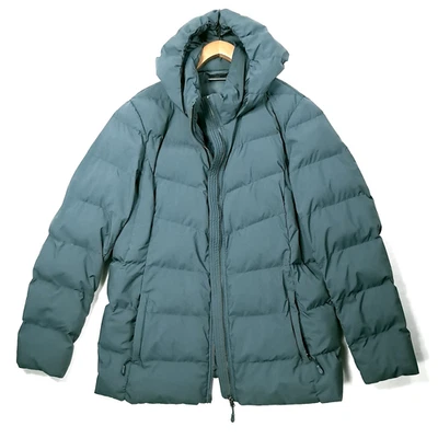 32 Degrees Heat Hooded Puffer Jacket Women's Size L Full Zip Blue/Green Color - Image 1 of 4