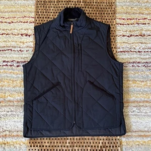 J. CREW Sussex Diamond Quilted Puffer Vest Full Zip Black Men's Size Medium M - Picture 1 of 3