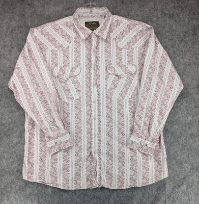 Camisa Walls Ranch Wear Para Hombres 2XL Blanca Roja Cachemira Perla A Presión Vaquero Occidental Foto 1 de 4