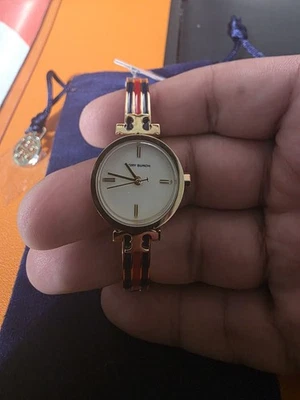 Tory Burch TBW1406 Kira Tri-Tone Watch,Ivory Dial Stainless Steel Leather - Image 1 of 4