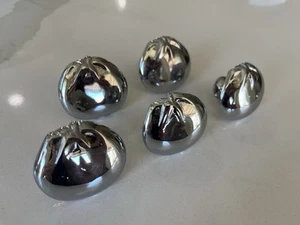 Restoration Hardware Drawer Knob Cabinet Pulls Shiny Chrome Vegetable 5 Tomatoes - Picture 1 of 7