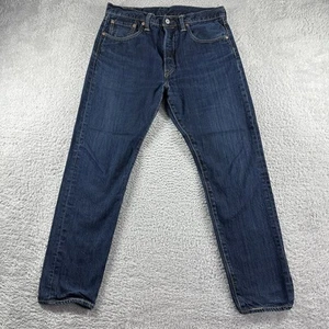 Levi's 501 CT Jeans Mens 32x30 (Actual 32x27) Dark Wash Blue Denim Whiskering - Picture 1 of 12