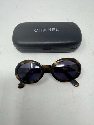 Gafas de sol Chanel vintage 07801 91235 negro tortuga/marrón ovaladas Foto 1 de 4