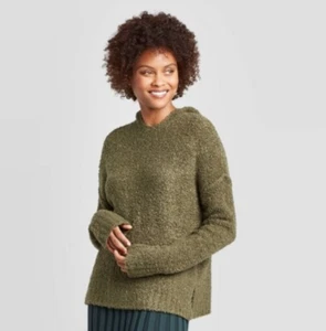 Women's Casual Fit V-Neck Hoodie Pullover Sweater - A New Day - Olive - XS -S666 - Picture 1 of 4