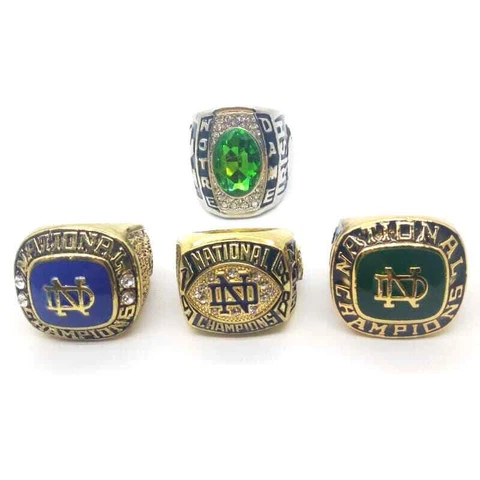 Collection 4Pcs : Notre Dame Fighting Irish Football Indiana Championship Ring Cover