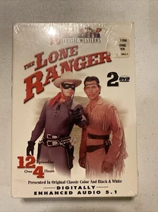 TV Classic Westerns The Lone Ranger DVDs - 12 Episodes 4+ Hours 2-DVD SET - Picture 1 of 3