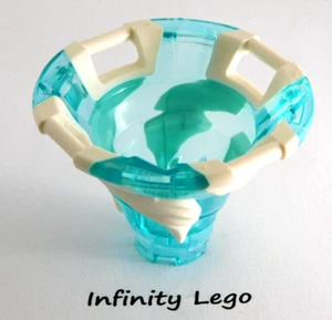 LEGO White Round Ninjago Spiral Trans-Light Blue Top Cone Flame (50663) - x1 - Picture 1 of 3
