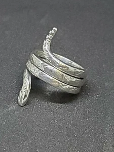 .925 STERLING SILVER SNAKE RING, sizes 5 to 10, new, textured finish handmade #2 - Picture 1 of 11