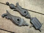 Antique Carved Wood Carving Furniture Fragment Pieces Parts Flowers & Leaves