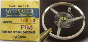 Wittnauer 11K - 2 watch part complete new balance wheel #721 - Bild 1 von 4