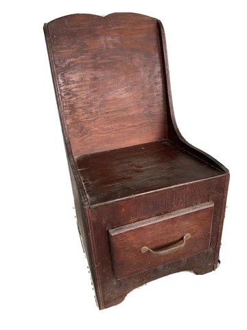 Eastern Shore Va Handmade Wood Childs Seat with Drawer 1920s-30s Cover
