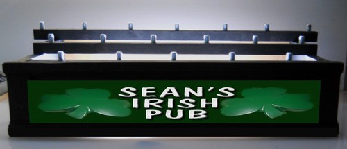 BLACK LED BEER TAP HANDLE DISPLAY Personalized Lighted IRISH PUB SIGN ...